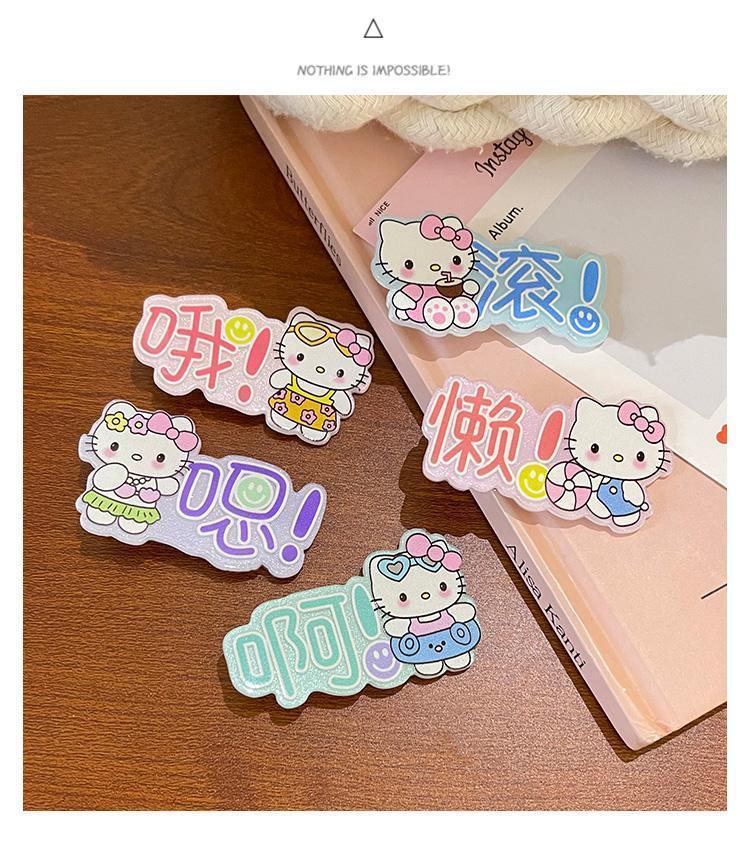 Cute Cat Hair Clips for Women, Korean-Style Letter Bangs Clips, Mini Duckbill Hair Barrettes
