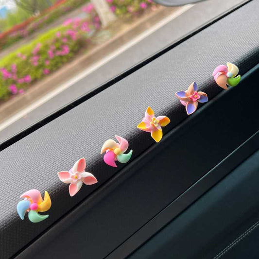 Cute Rotating Windmill Car Ornament - Dashboard Spinner Decor