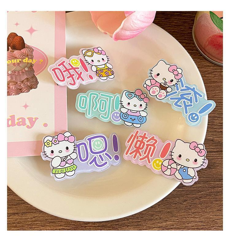 Cute Cat Hair Clips for Women, Korean-Style Letter Bangs Clips, Mini Duckbill Hair Barrettes