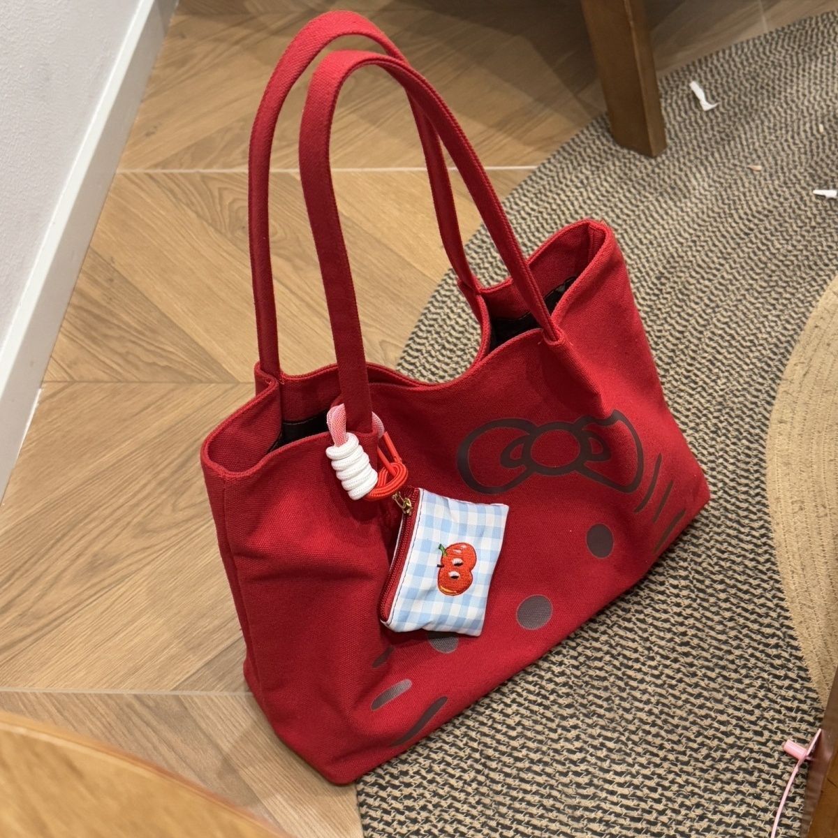 Hello Kitty Canvas Tote Bag - Large Kawaii Shoulder Bag
