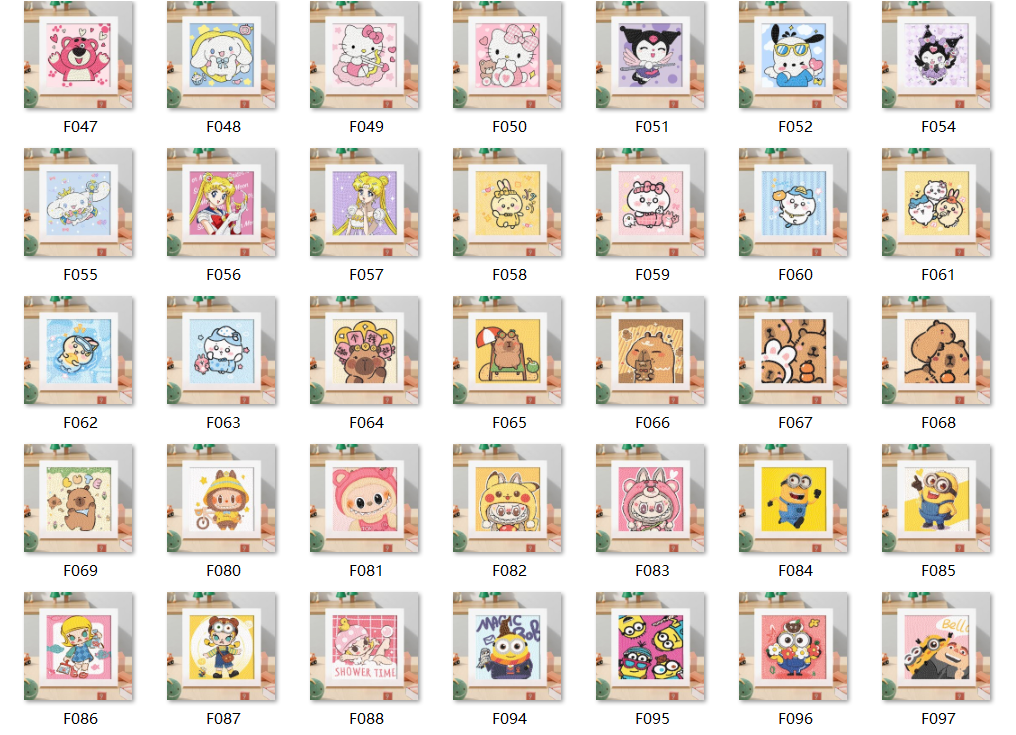 Diamond Painting Kit with Frame - Full Drill Kawaii DIY Art