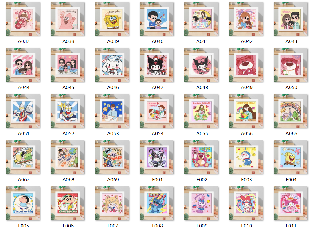 Diamond Painting Kit with Frame - Full Drill Kawaii DIY Art