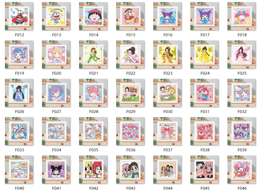 Diamond Painting Kit with Frame - Full Drill Kawaii DIY Art