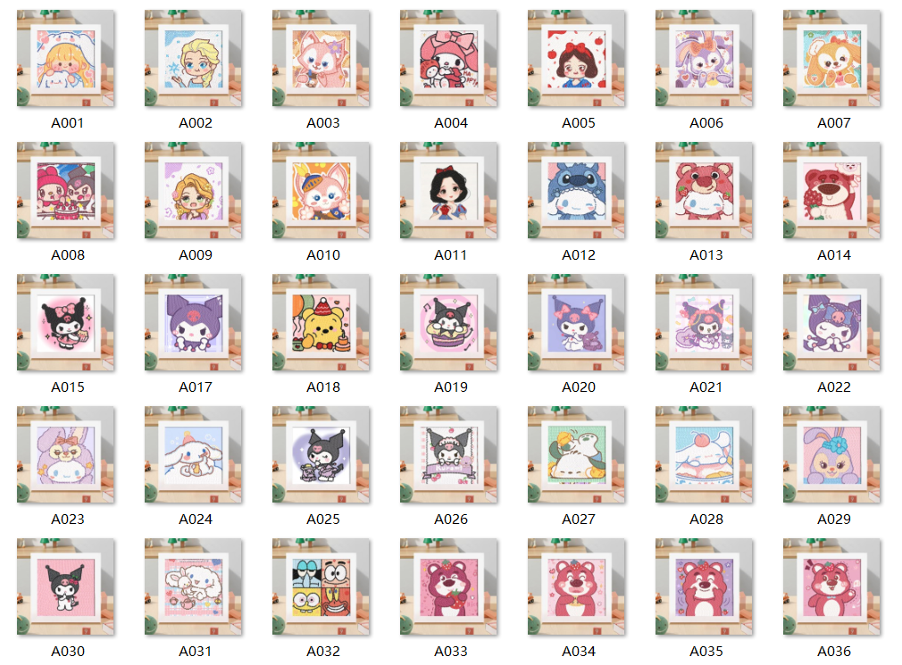 Diamond Painting Kit with Frame - Full Drill Kawaii DIY Art