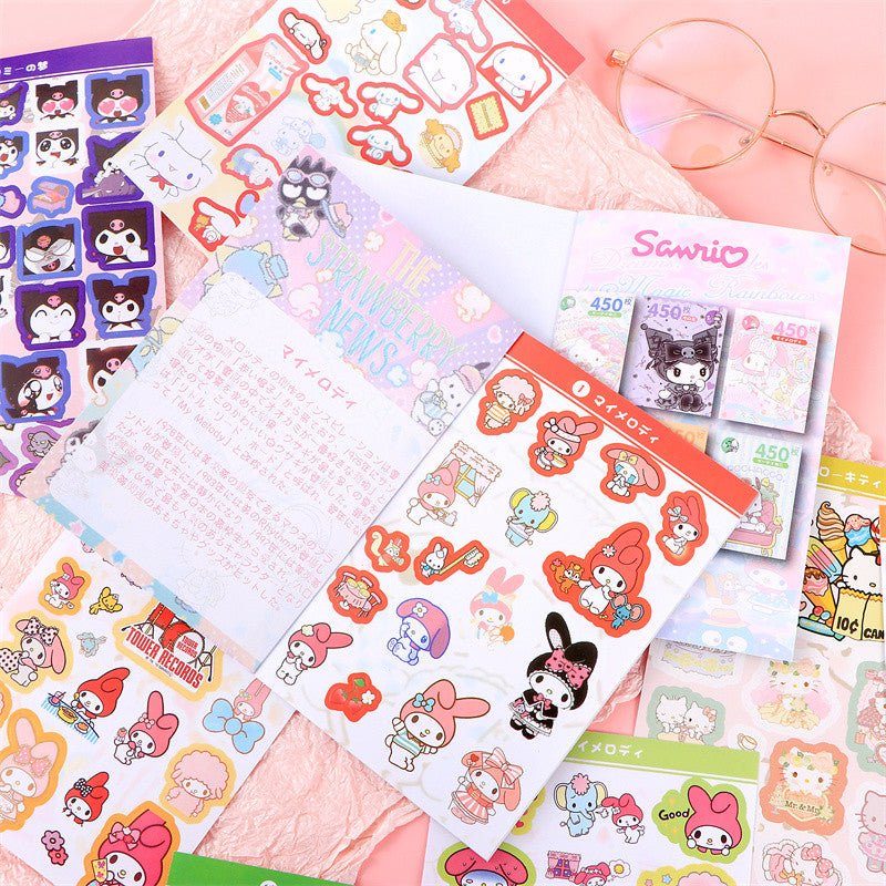Sanrio Kawaii Sticker Book - Kuromi, Melody, Cinnamoroll & Hello Kitty