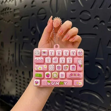 Animal Diary 26-Key Fidget Keyboard Keychain – Cute Stress Relief Toy, Bag Charm & Gift for Kids