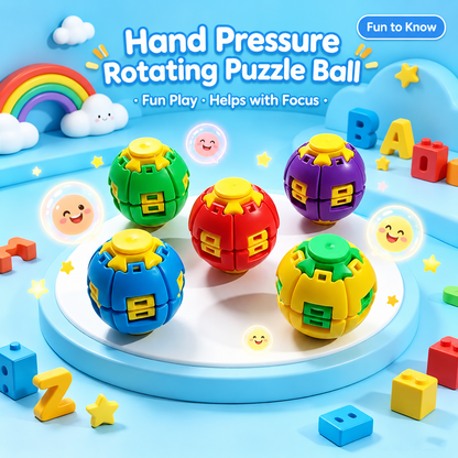 Fidget Stress Ball Puzzle Toy – Squeeze, Connect & Spin Finger Fidget for Office & Travel
