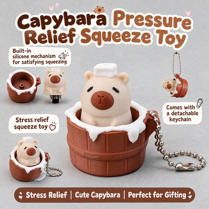 Cute Capybara Fidget Keychain - Kawaii Stress Relief Backpack Charm