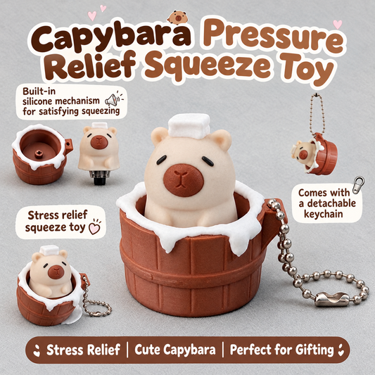 Cute Capybara Fidget Keychain - Kawaii Stress Relief Backpack Charm