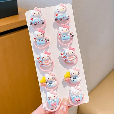 Cute Bunny Resin Hair Ties - No-Damage Elastic Ponytail Holders for Girls & Toddlers
