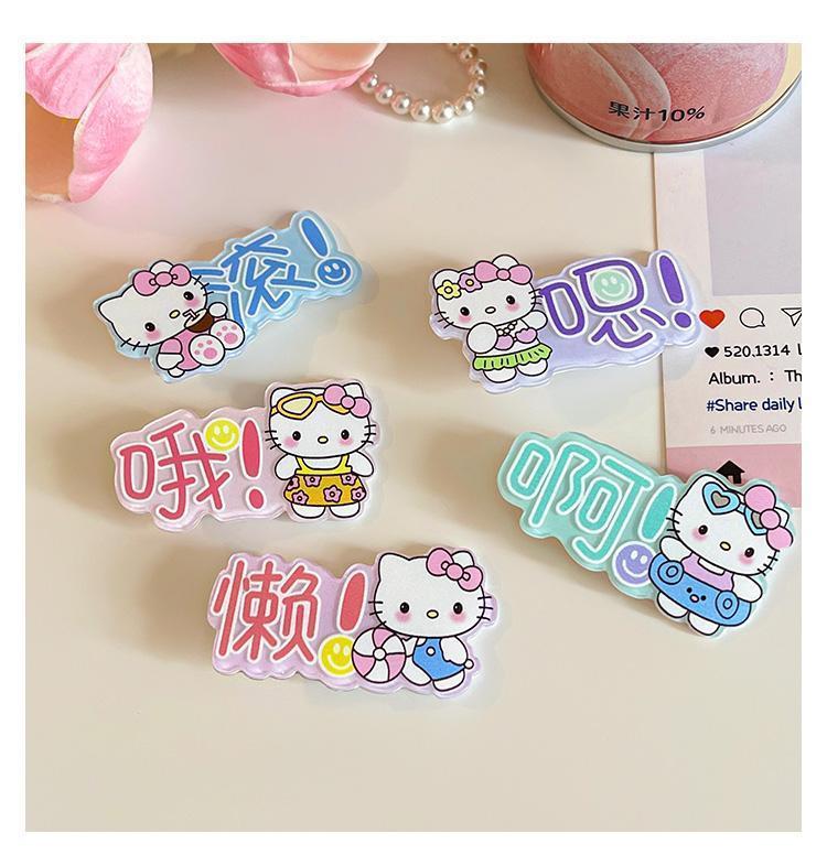Cute Cat Hair Clips for Women, Korean-Style Letter Bangs Clips, Mini Duckbill Hair Barrettes