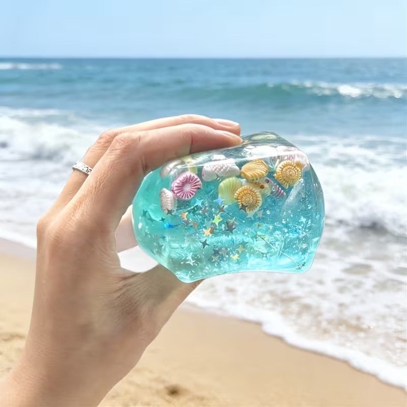 Cute Ocean Ice Cube Squishy – Soft Gel Fidget Toy for Stress Relief & Sensory Play
