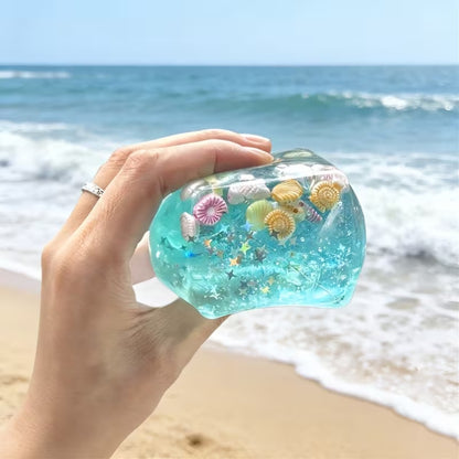 Cute Ocean Ice Cube Squishy – Soft Gel Fidget Toy for Stress Relief & Sensory Play