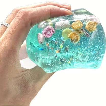 Cute Ocean Ice Cube Squishy – Soft Gel Fidget Toy for Stress Relief & Sensory Play