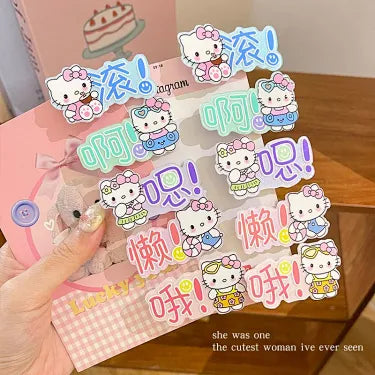 Cute Cat Hair Clips for Women, Korean-Style Letter Bangs Clips, Mini Duckbill Hair Barrettes