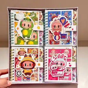 Cute Cartoon A7 Spiral Notebook - Foil-Stamped Mini Pocket Journal