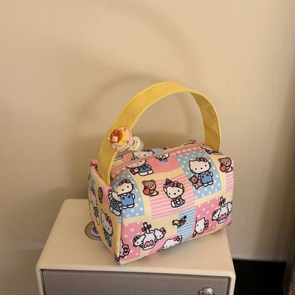 Kawaii Hello Kitty Large Capacity Cosmetic Bag, Travel Toiletry Organizer with Handle