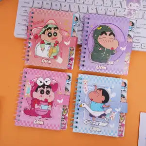 Cute Cartoon A7 Spiral Notebook - Foil-Stamped Mini Pocket Journal