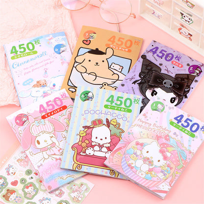 Sanrio Kawaii Sticker Book - Kuromi, Melody, Cinnamoroll & Hello Kitty