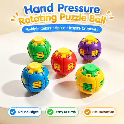 Fidget Stress Ball Puzzle Toy – Squeeze, Connect & Spin Finger Fidget for Office & Travel