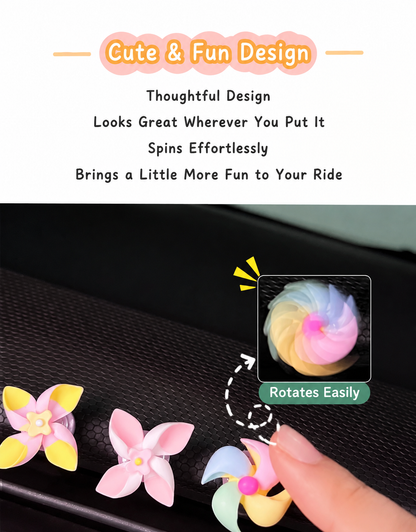 Cute Rotating Windmill Car Ornament - Dashboard Spinner Decor