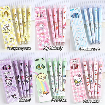 Sanrio Retractable Gel Pen Set - 0.5mm Black Ink Stationery