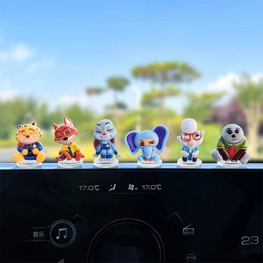 Zootopia Car Dashboard Ornament, Cute Animal Monitor Decor & Center Console Figure