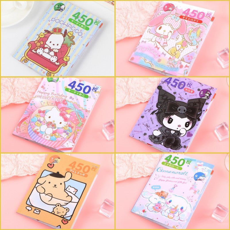 Sanrio Kawaii Sticker Book - Kuromi, Melody, Cinnamoroll & Hello Kitty