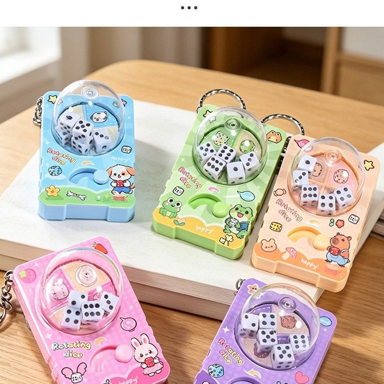 Mini Fidget Dice Keychain - Rotating Stress Relief Backpack Charm