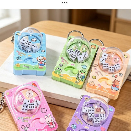 Mini Fidget Dice Keychain - Rotating Stress Relief Backpack Charm