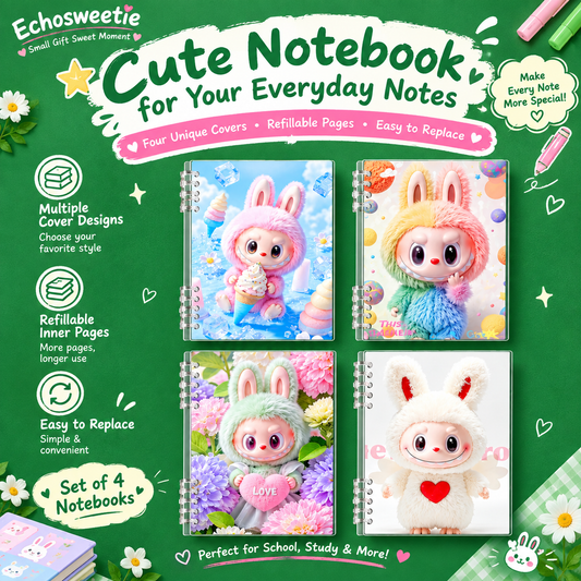 Cartoon Chibi Labubu Notebook - A5/B5 Lined Journal for School & Notes