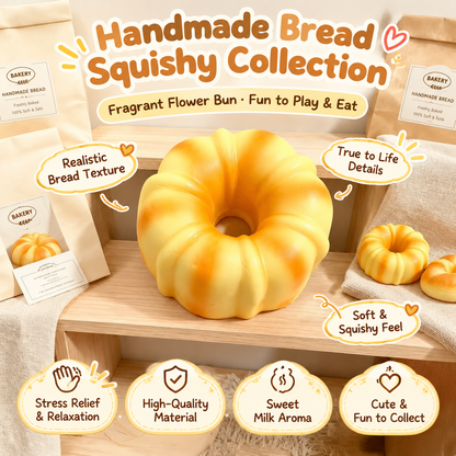 Mini Bread Squishy Toy – Realistic Slow-Rising Food Fidget for Stress Relief