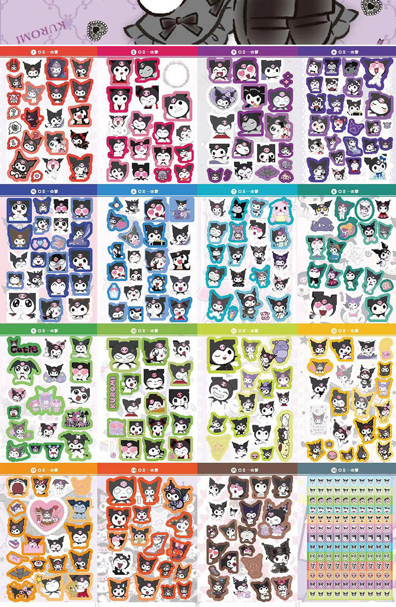 Sanrio Kawaii Sticker Book - Kuromi, Melody, Cinnamoroll & Hello Kitty