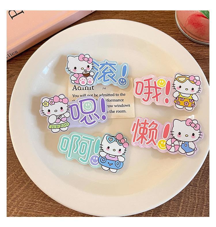 Cute Cat Hair Clips for Women, Korean-Style Letter Bangs Clips, Mini Duckbill Hair Barrettes