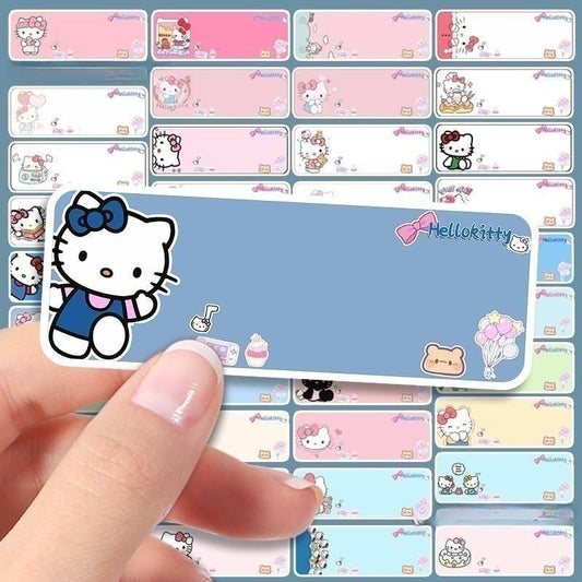 Cute Cat Name Stickers – 240-Piece Handwritten Bubble Frame Stickers for Labels & Seals