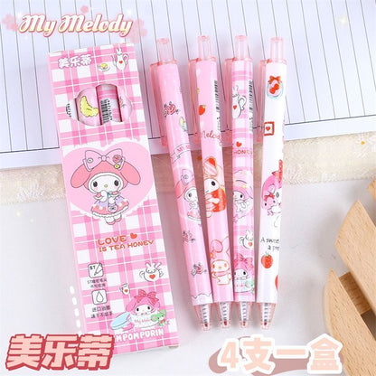 Sanrio Retractable Gel Pen Set - 0.5mm Black Ink Stationery