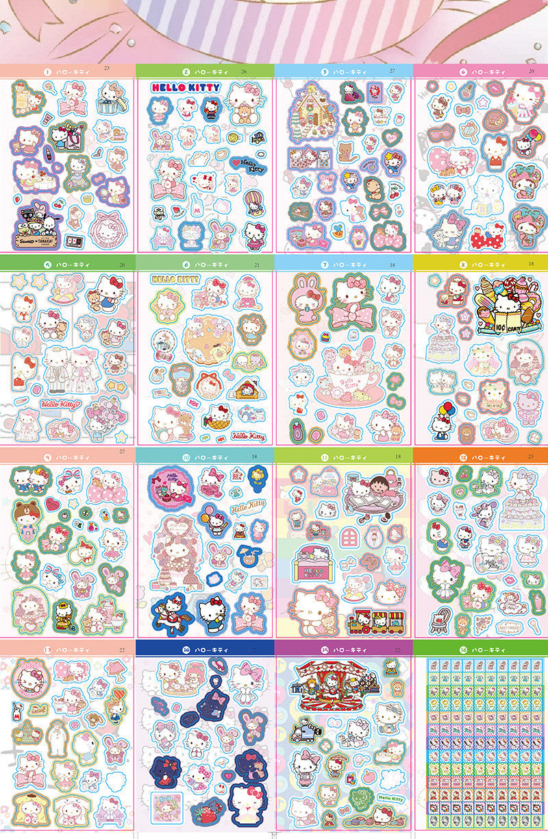 Sanrio Kawaii Sticker Book - Kuromi, Melody, Cinnamoroll & Hello Kitty