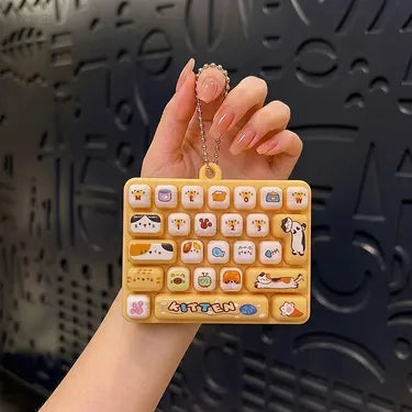 Animal Diary 26-Key Fidget Keyboard Keychain – Cute Stress Relief Toy, Bag Charm & Gift for Kids