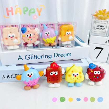 Cookie Slow-Rising Squishy Keychain – Cute Kawaii Stress Relief Toy, Sponge Bag Charm & Fun Collectible