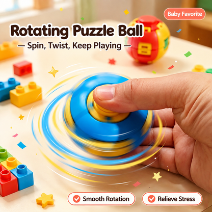 Fidget Stress Ball Puzzle Toy – Squeeze, Connect & Spin Finger Fidget for Office & Travel