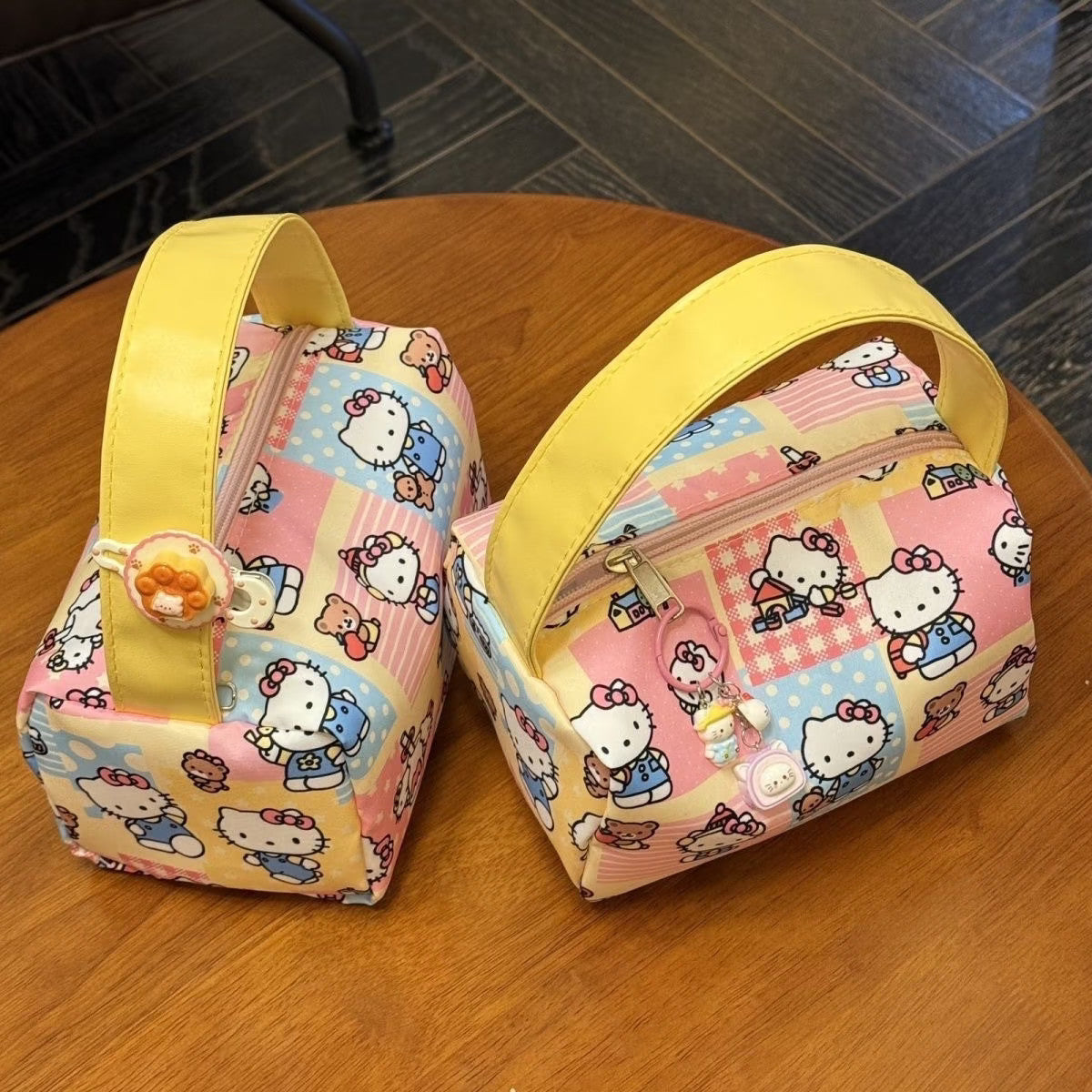 Kawaii Hello Kitty Large Capacity Cosmetic Bag, Travel Toiletry Organizer with Handle