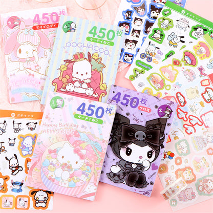 Sanrio Kawaii Sticker Book - Kuromi, Melody, Cinnamoroll & Hello Kitty