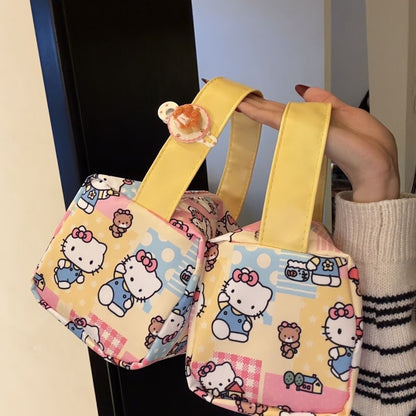 Kawaii Hello Kitty Large Capacity Cosmetic Bag, Travel Toiletry Organizer with Handle