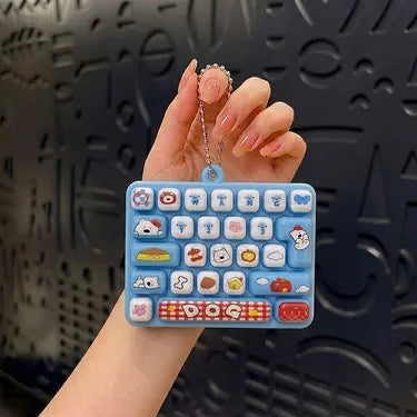 Animal Diary 26-Key Fidget Keyboard Keychain – Cute Stress Relief Toy, Bag Charm & Gift for Kids