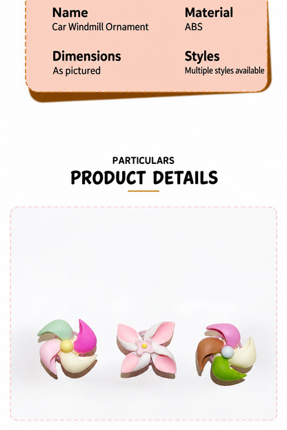 Cute rotating windmill car ornament material ABS and product details