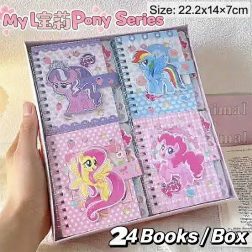 24-book display box set of cute foil-stamped spiral notebooks