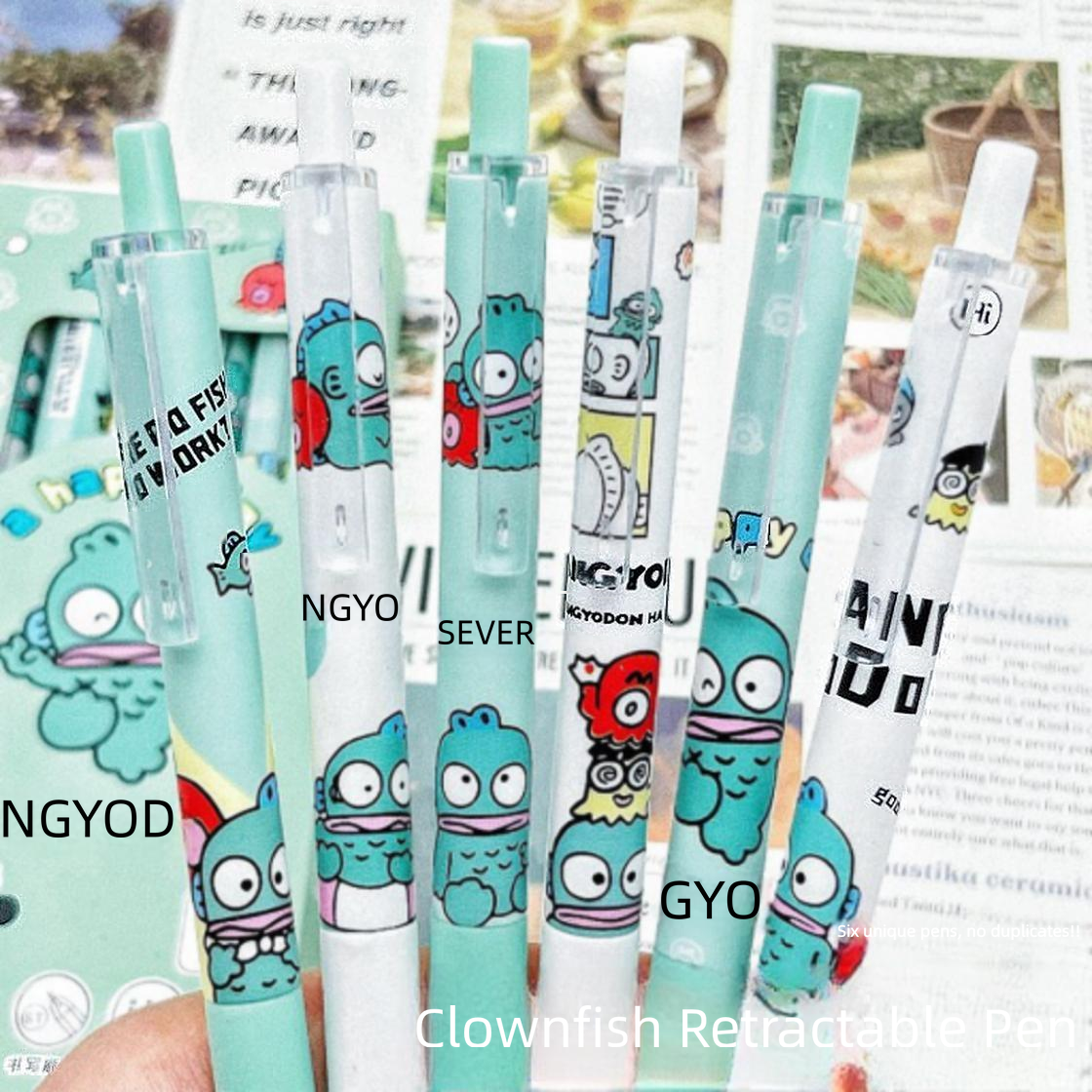 Clownfish 0.5mm Gel Pen - Cute Retractable Study Pen