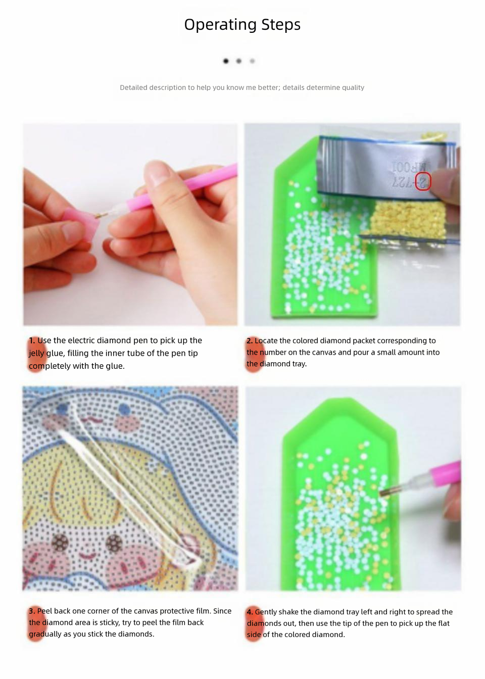 Diamond Painting Kit with Frame - Full Drill Kawaii DIY Art