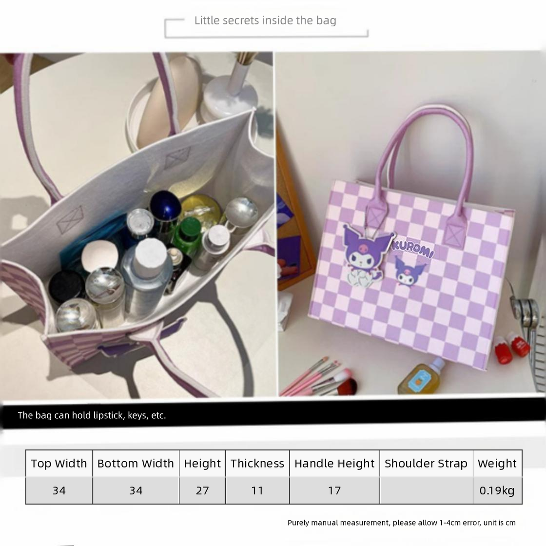 Sanrio Felt Tote Bag - Cinnamoroll, Kuromi & My Melody